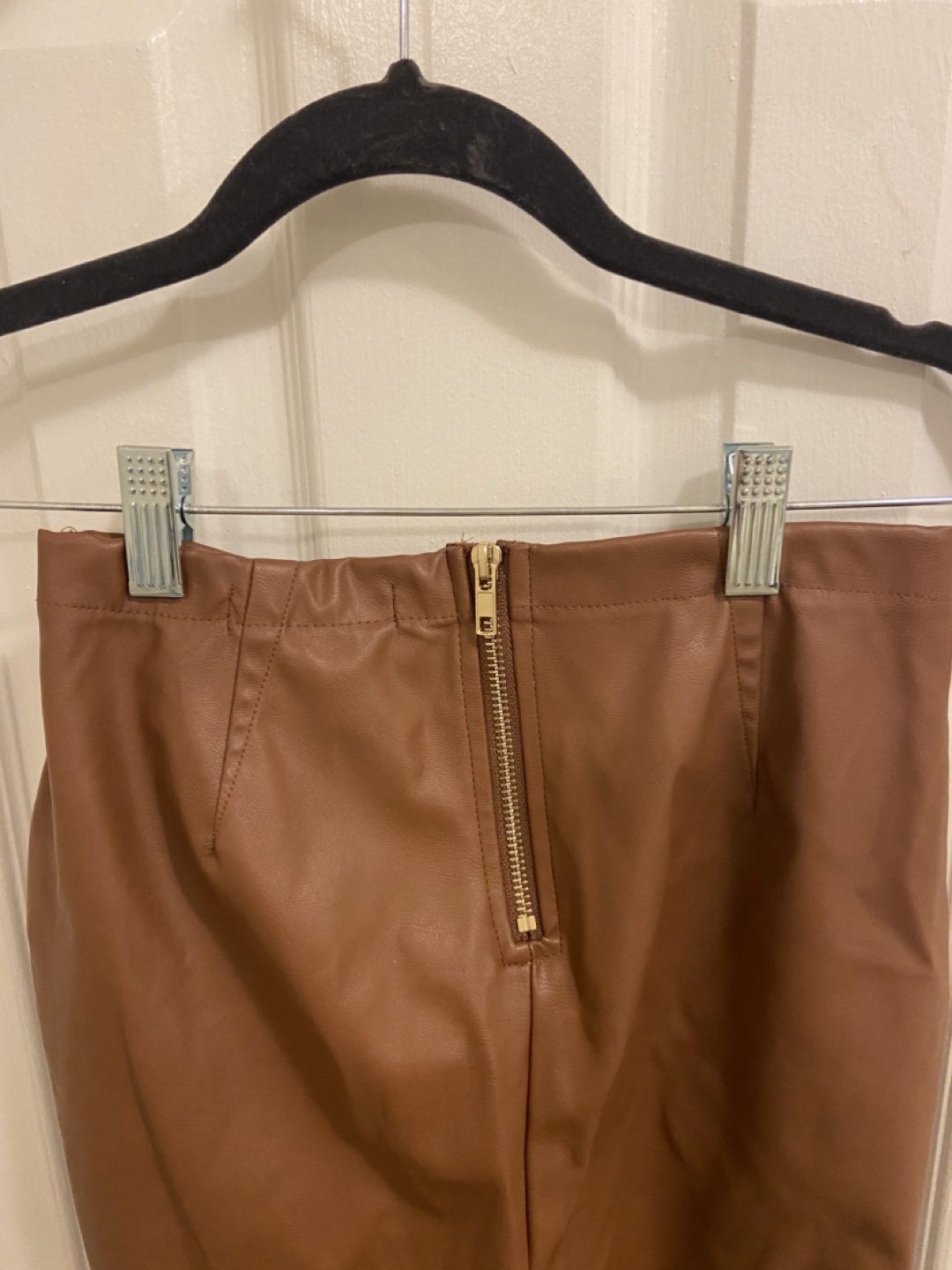 Guess Brown Faux Leather Flare Pants - Size XS - photo 2
