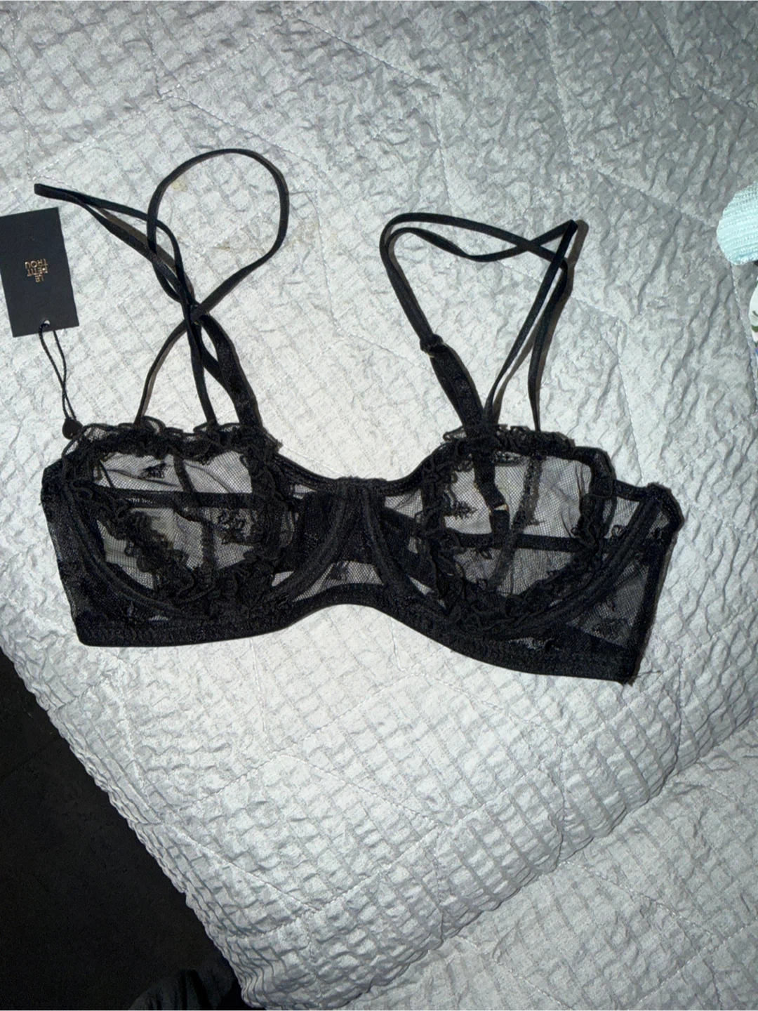 Le Petit Trou Black Sheer Lace Bra - photo 3