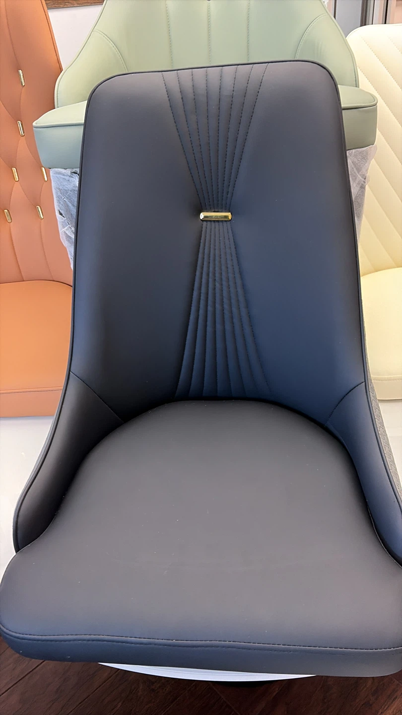 Modern Dining Chair - Grey Faux Leather - photo 3
