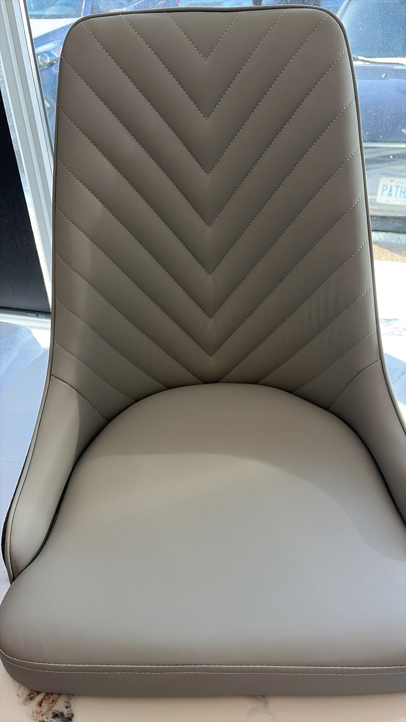 Modern Dining Chair - Grey Faux Leather