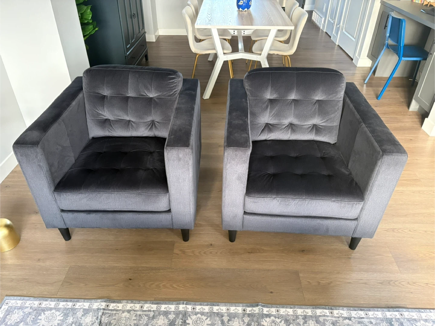 Anthena Armchair - Charcoal - 2 available