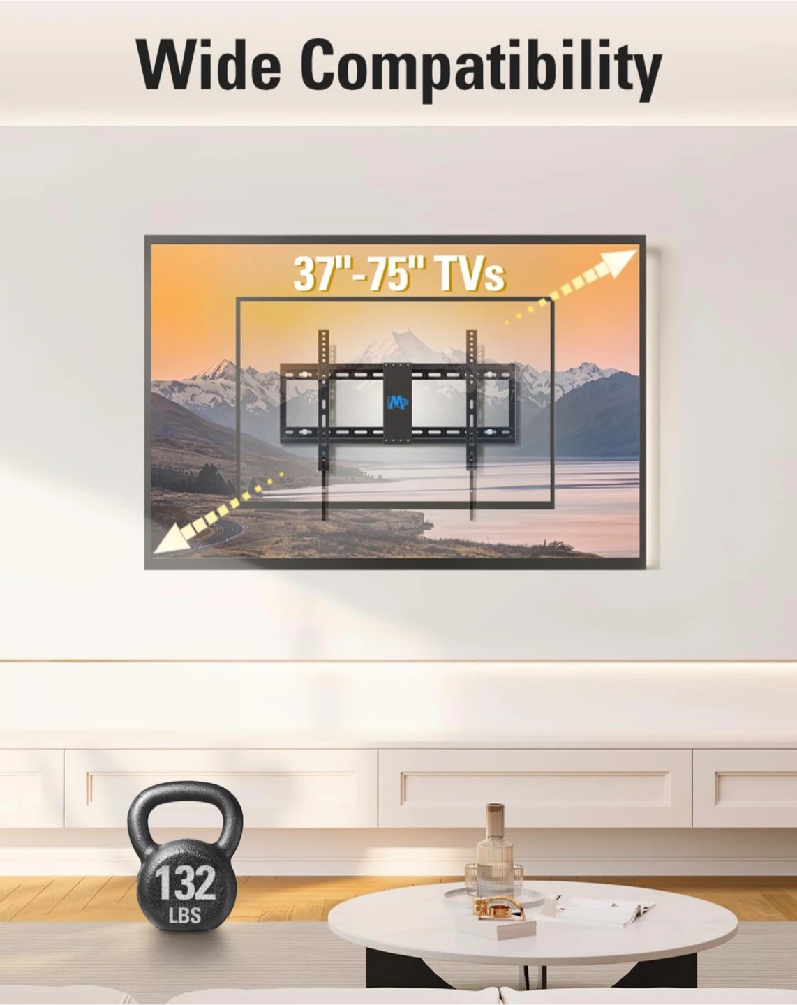 TV Wall Mount 37"-75" - Tilt for Anti-Glare - photo 3