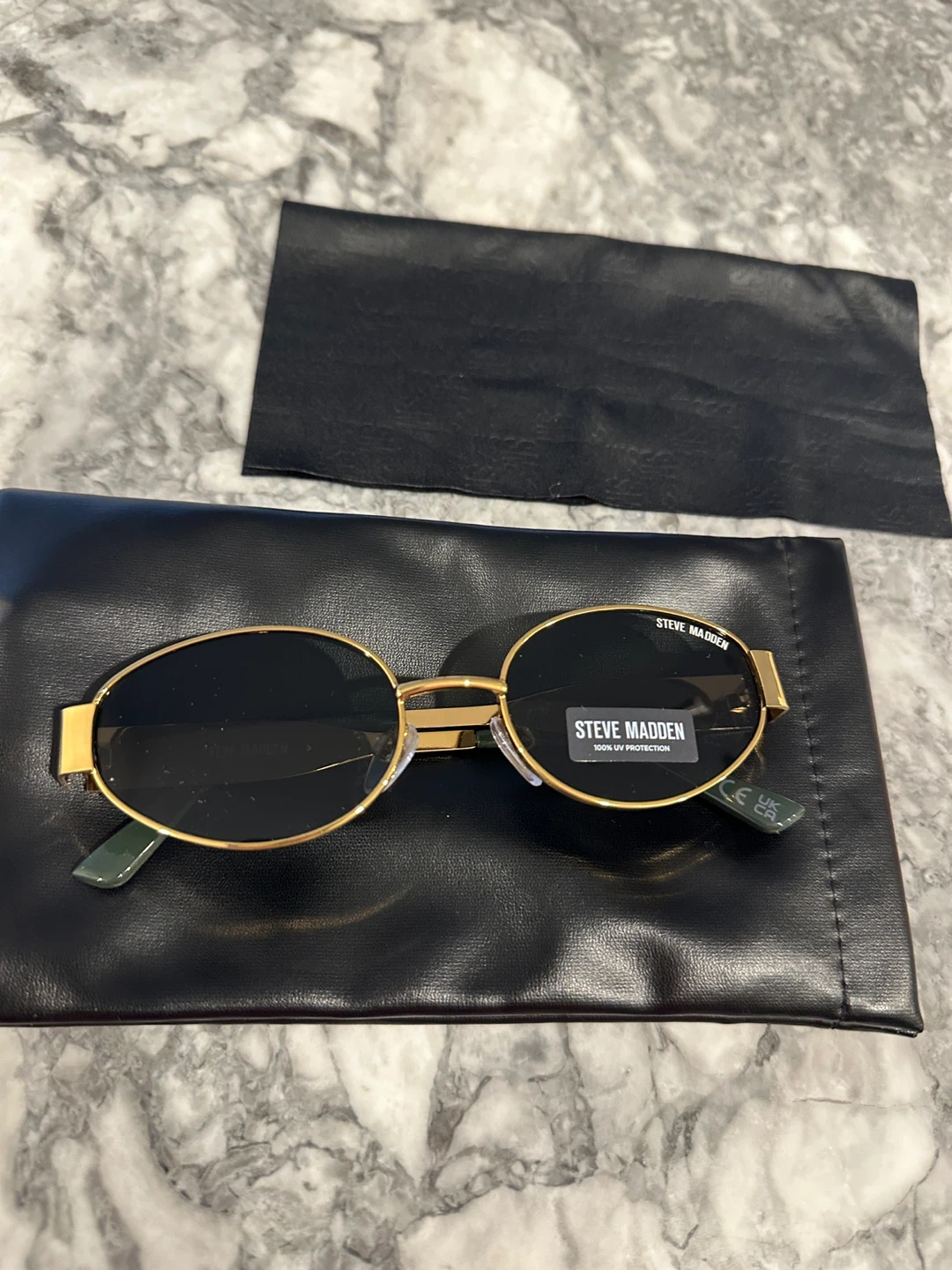 Steve Madden Oval Sunglasses Gold Frame