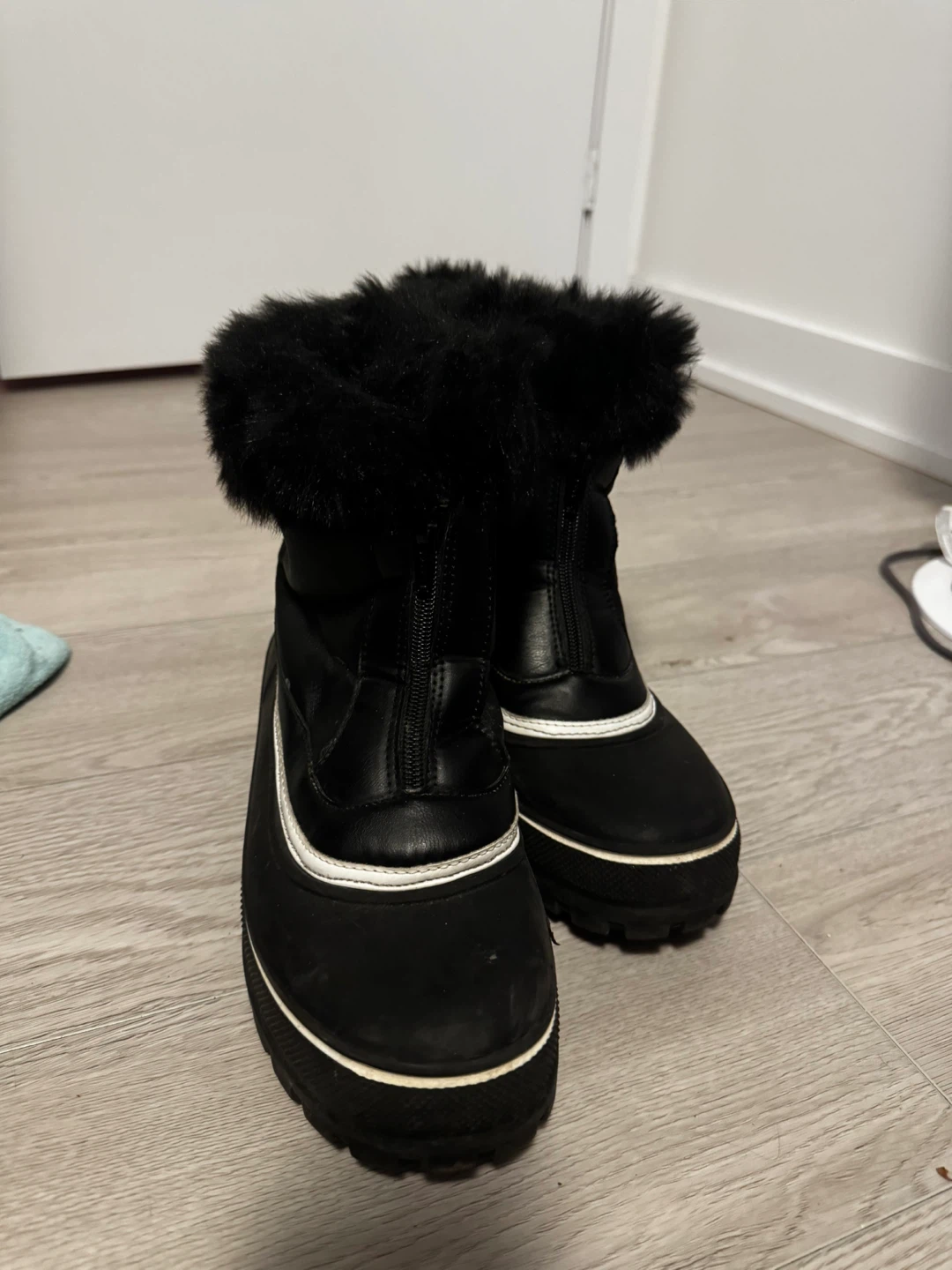 Storm Black Fur-Trimmed Winter Boots