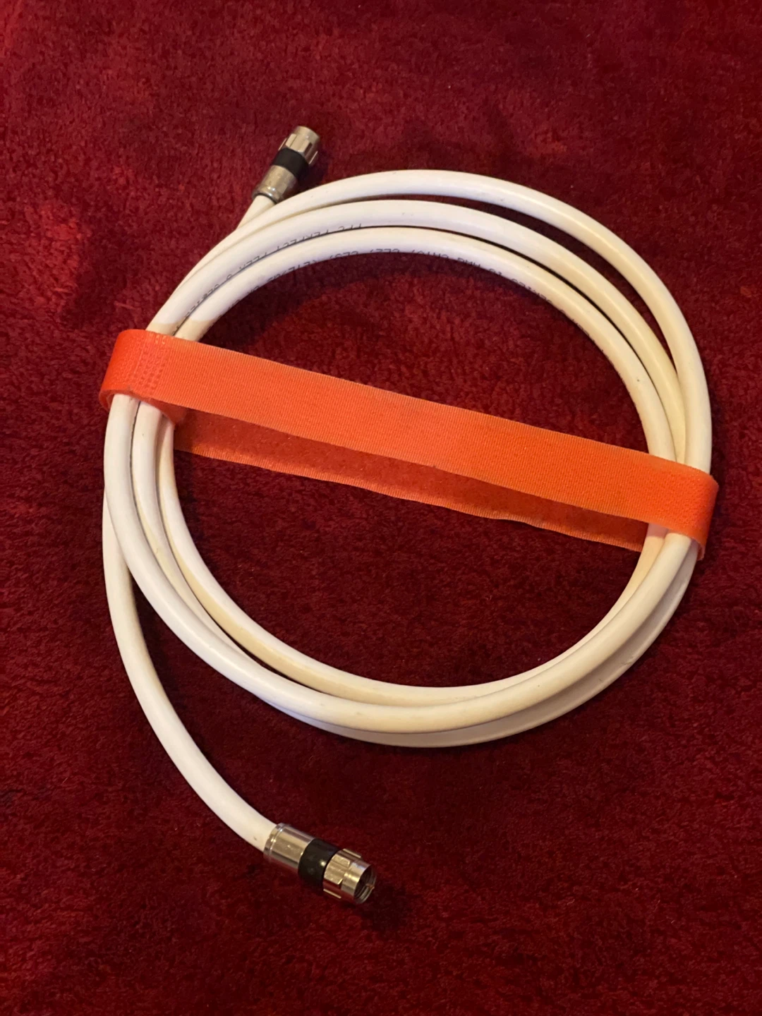 White Coaxial Cable with F Connectors