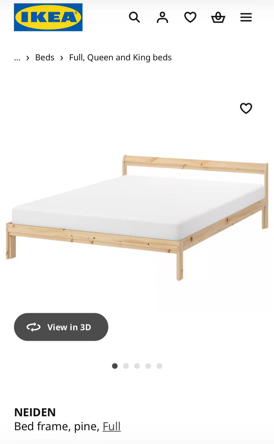 Pine wood Double/Full Bed Frame ikea