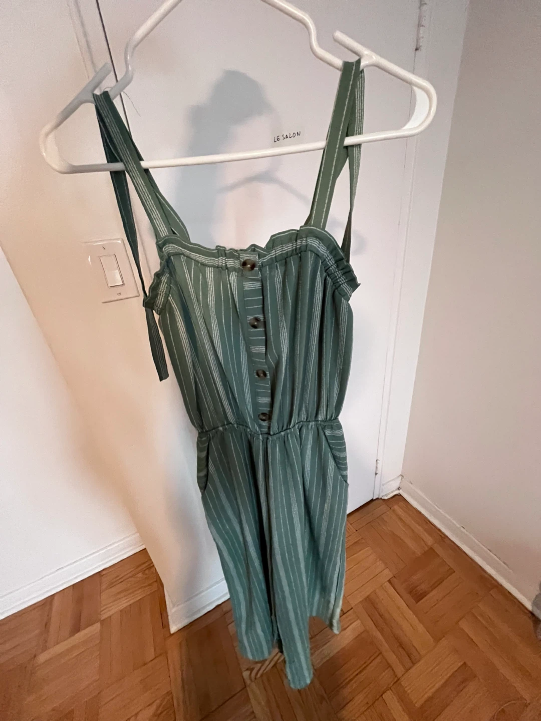 Monteau Striped Jumpsuit Green Size M