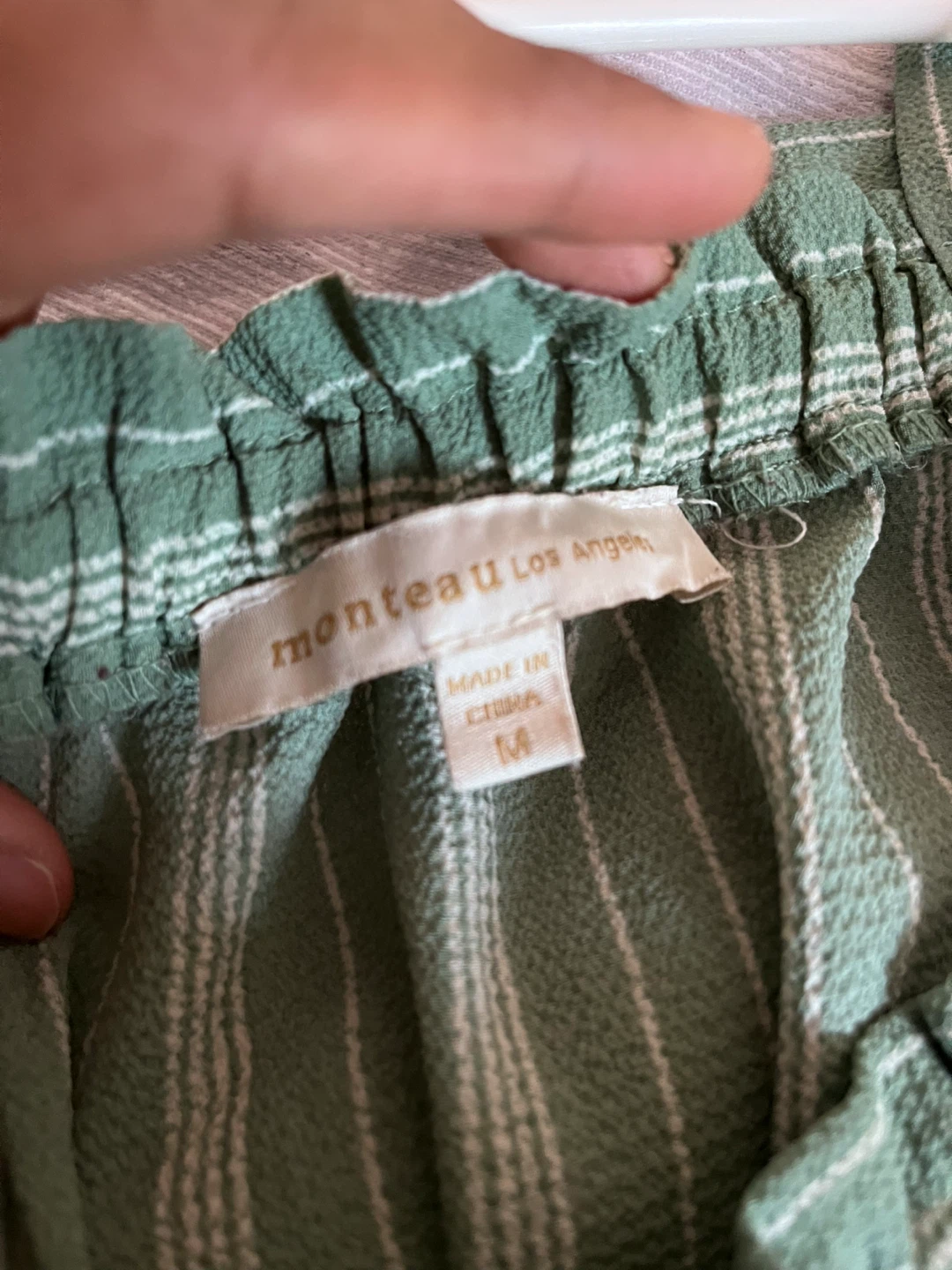 Monteau Striped Jumpsuit Green Size M - photo 4