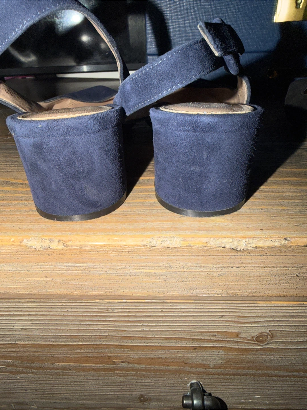Gianvito Rossi Navy Suede Slingback Heels Size 36 - photo 2