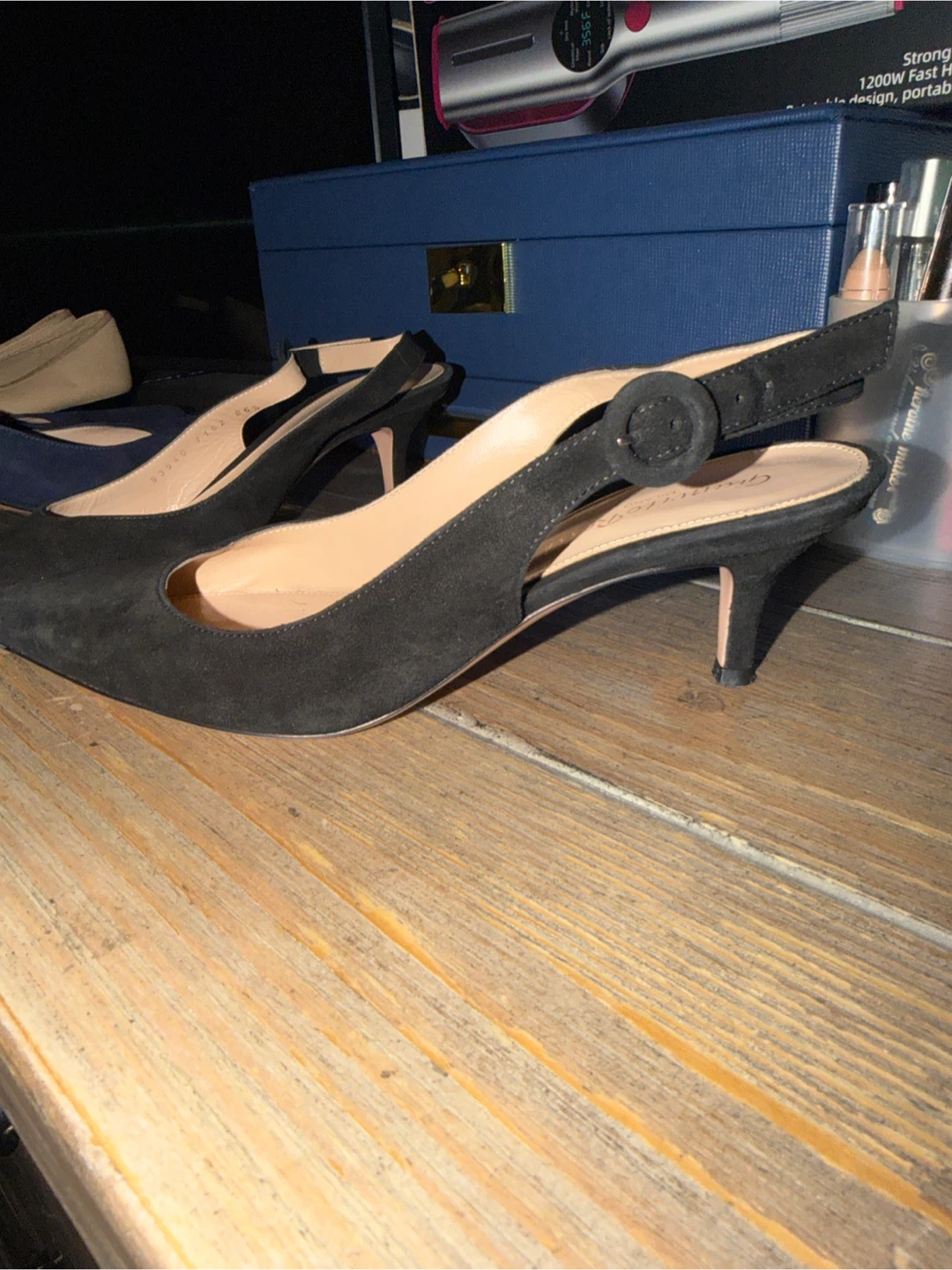 Gianvito Rossi Black Suede Slingback Heels - photo 2