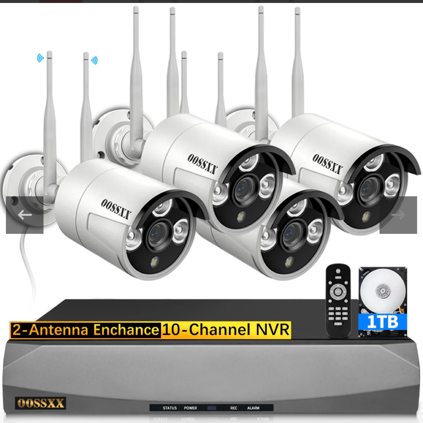 4pc AI Human Detected 2K 3.0MP Wireless Security Camera System