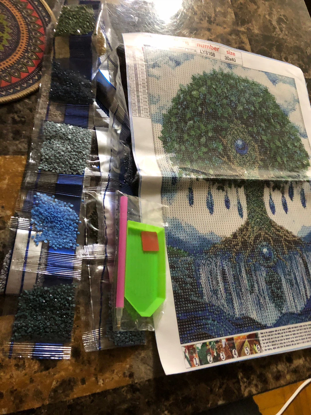 New-Diamond Painting Kit - Tree of Life Waterfall - 30x40cm - photo 5