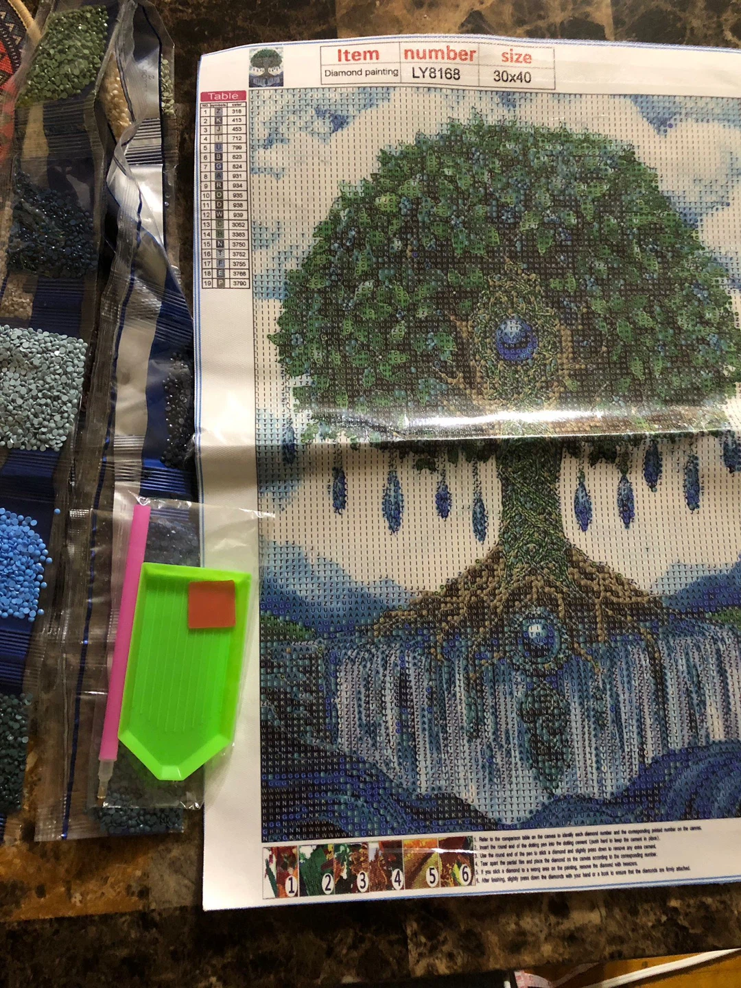 New-Diamond Painting Kit - Tree of Life Waterfall - 30x40cm - photo 3