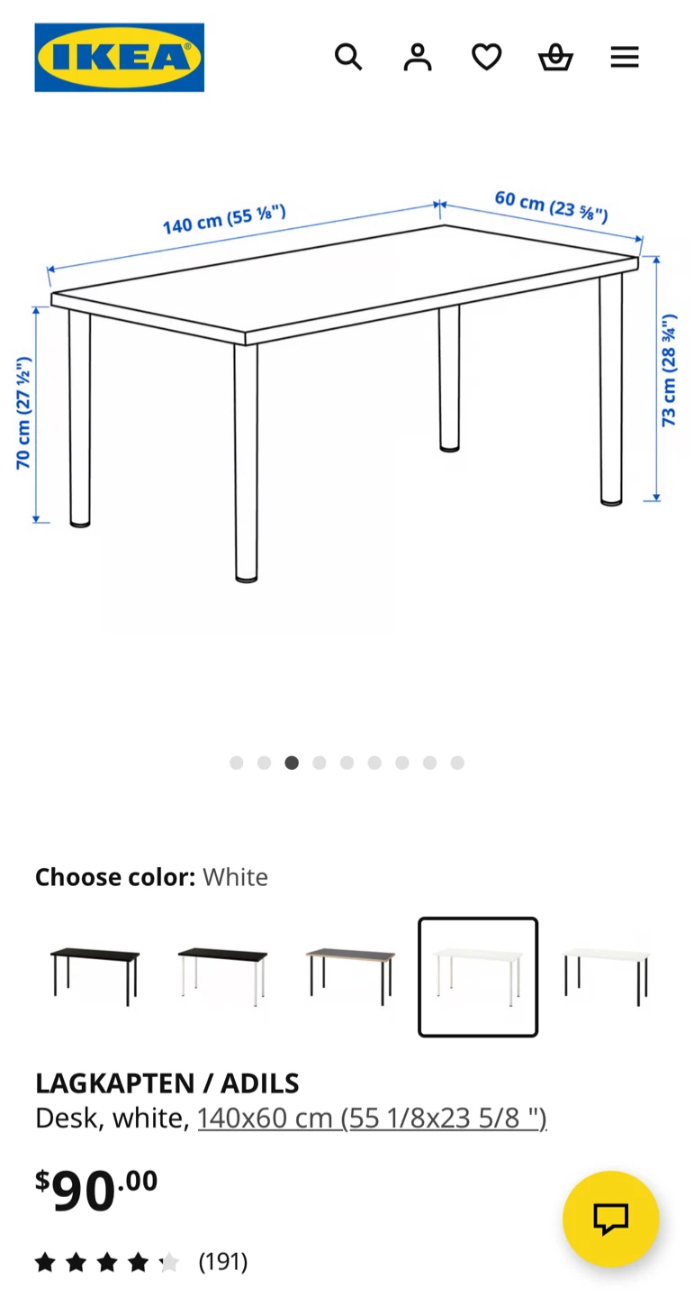 IKEA LAGKAPTEN / ADILS Desk - white - photo 3