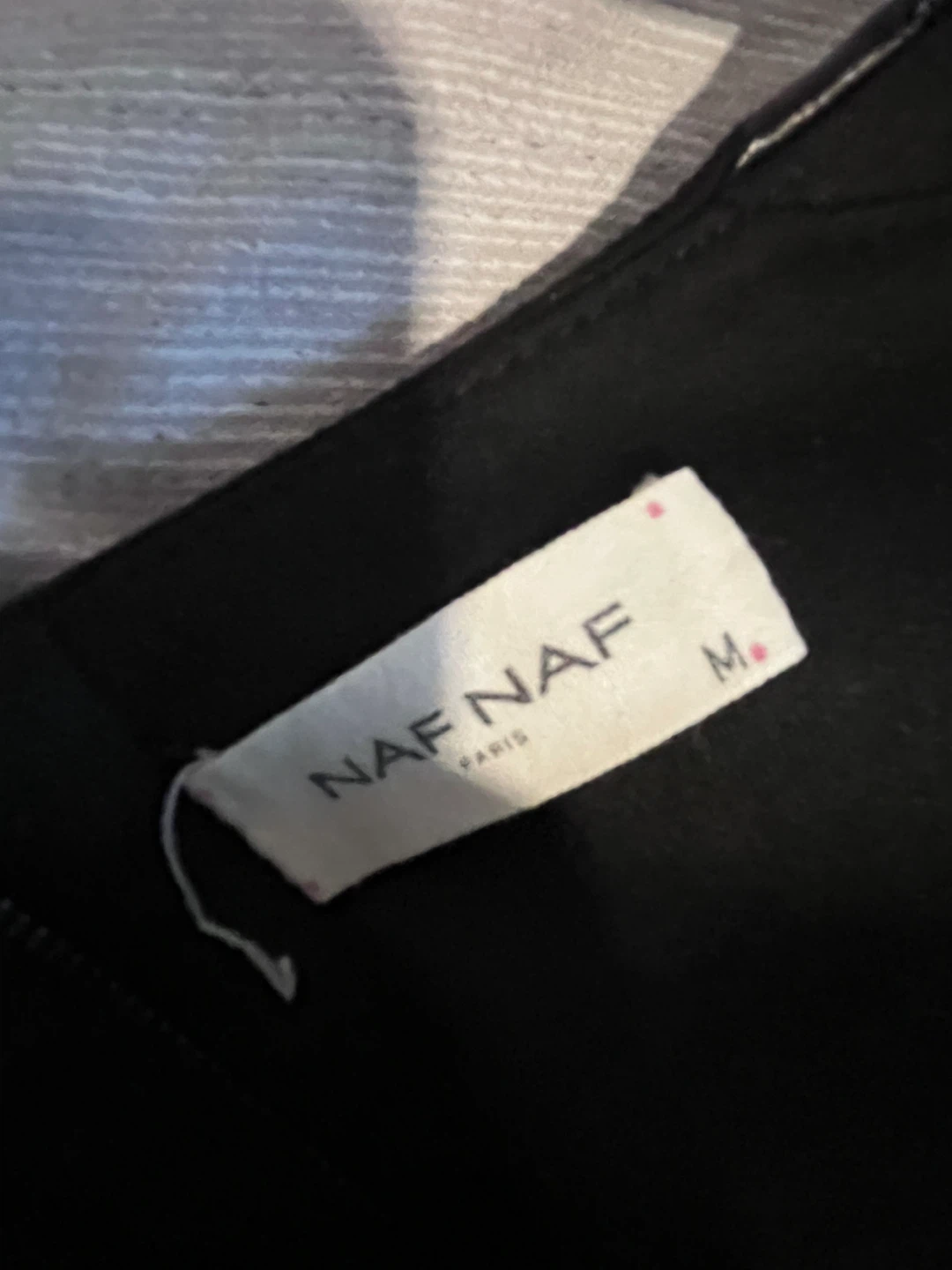 NAF NAF Black Dress with Faux Leather Shoulder Detail - Size M - photo 3
