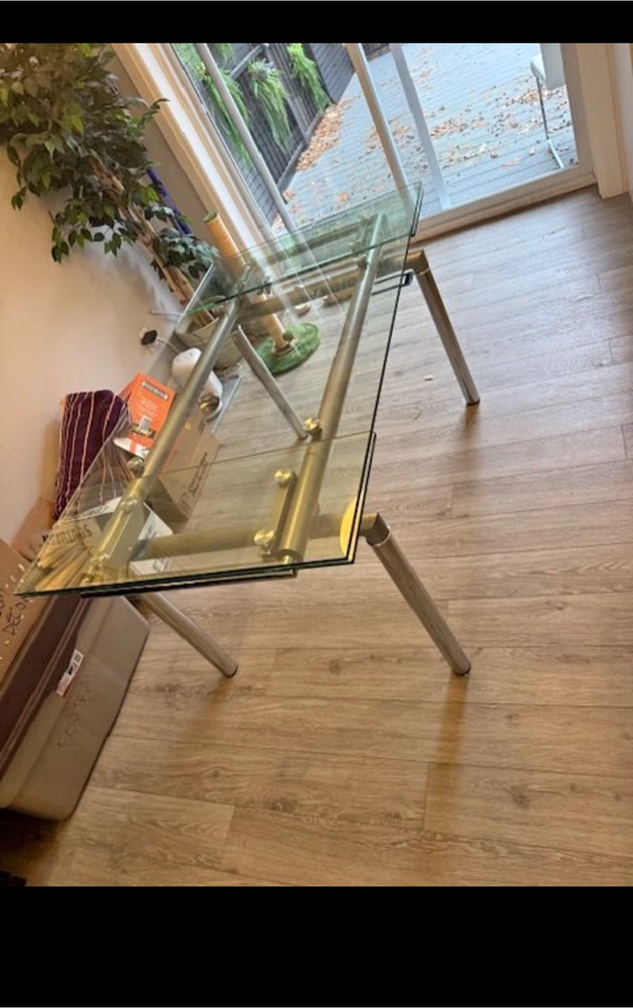 Glass and Metal Dining Table