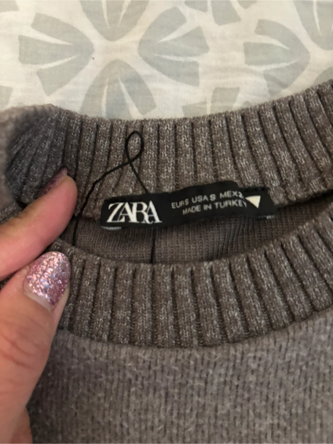 ZARA Grey Crewneck Sweater - Size S - photo 2