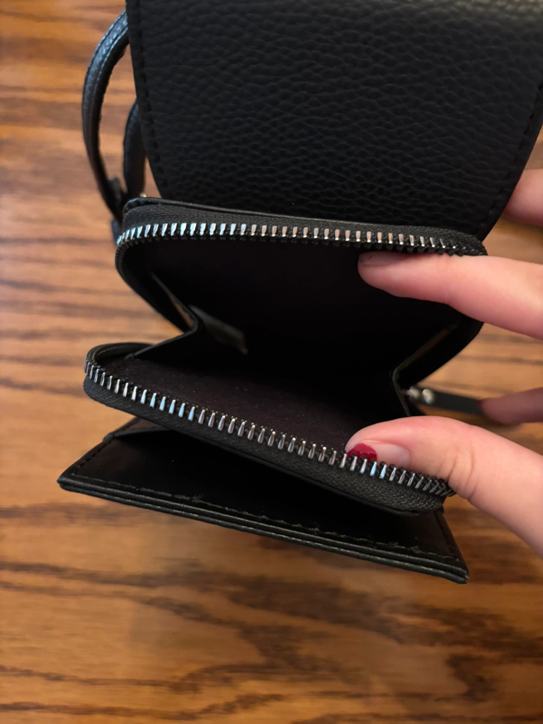 Black Leather Crossbody Phone Bag - photo 3