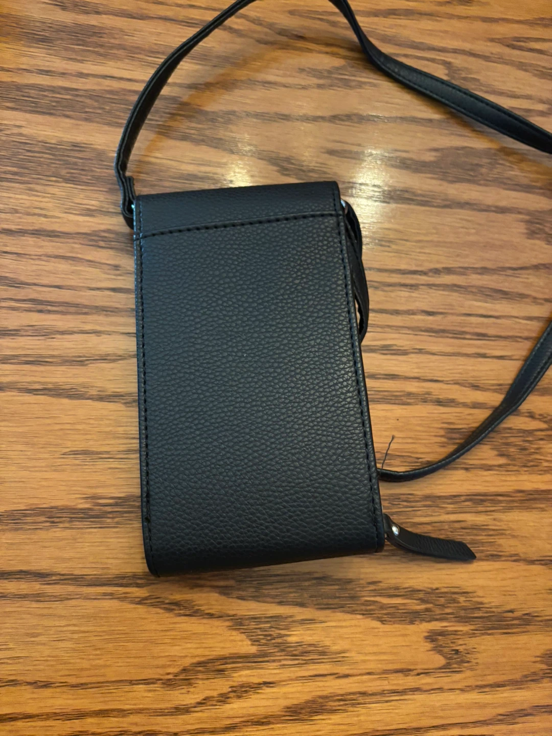 Black Leather Crossbody Phone Bag - photo 4
