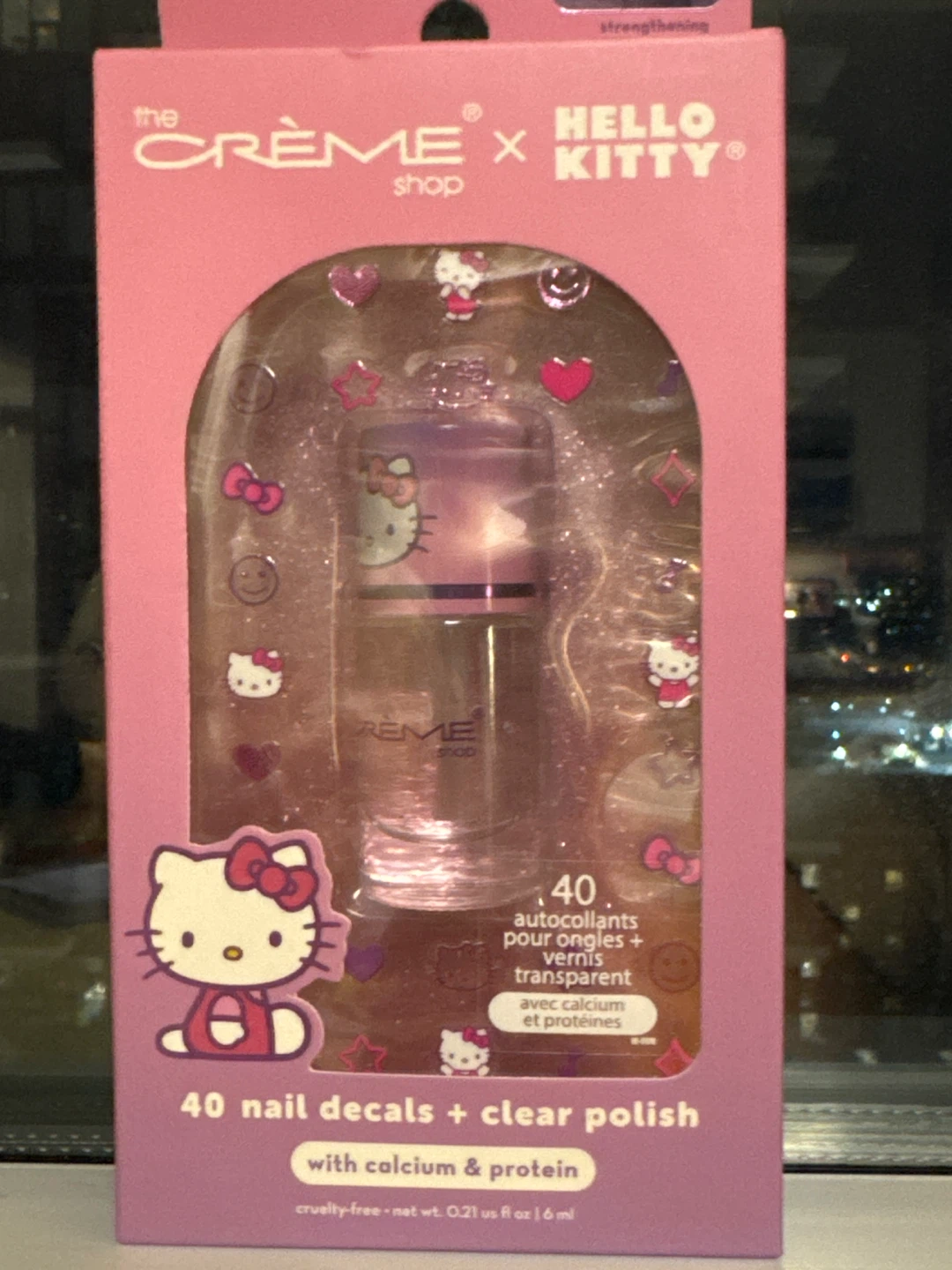 Hello Kitty Nail Decals + Clear Polish