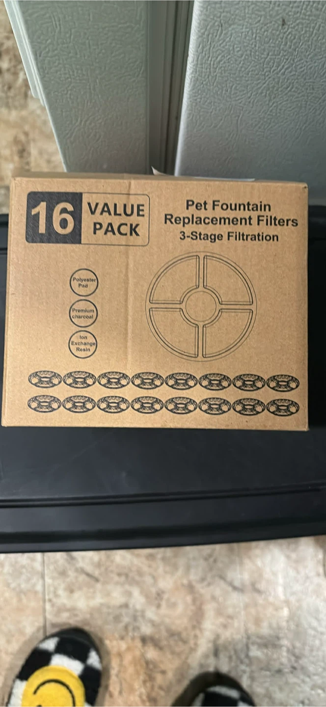 Cirfith Cat Water Fountain Filters - 16 Pack, 3-Stage Filtration