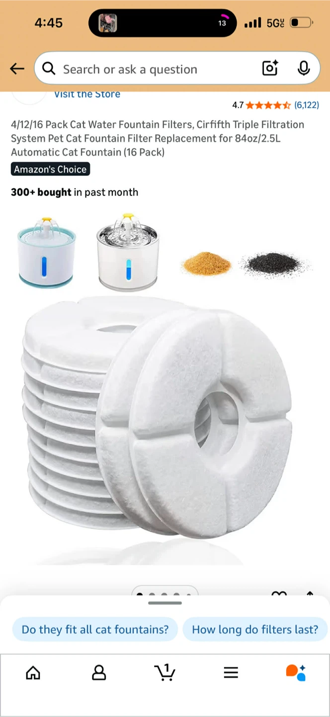 Cirfith Cat Water Fountain Filters - 16 Pack, 3-Stage Filtration - photo 2