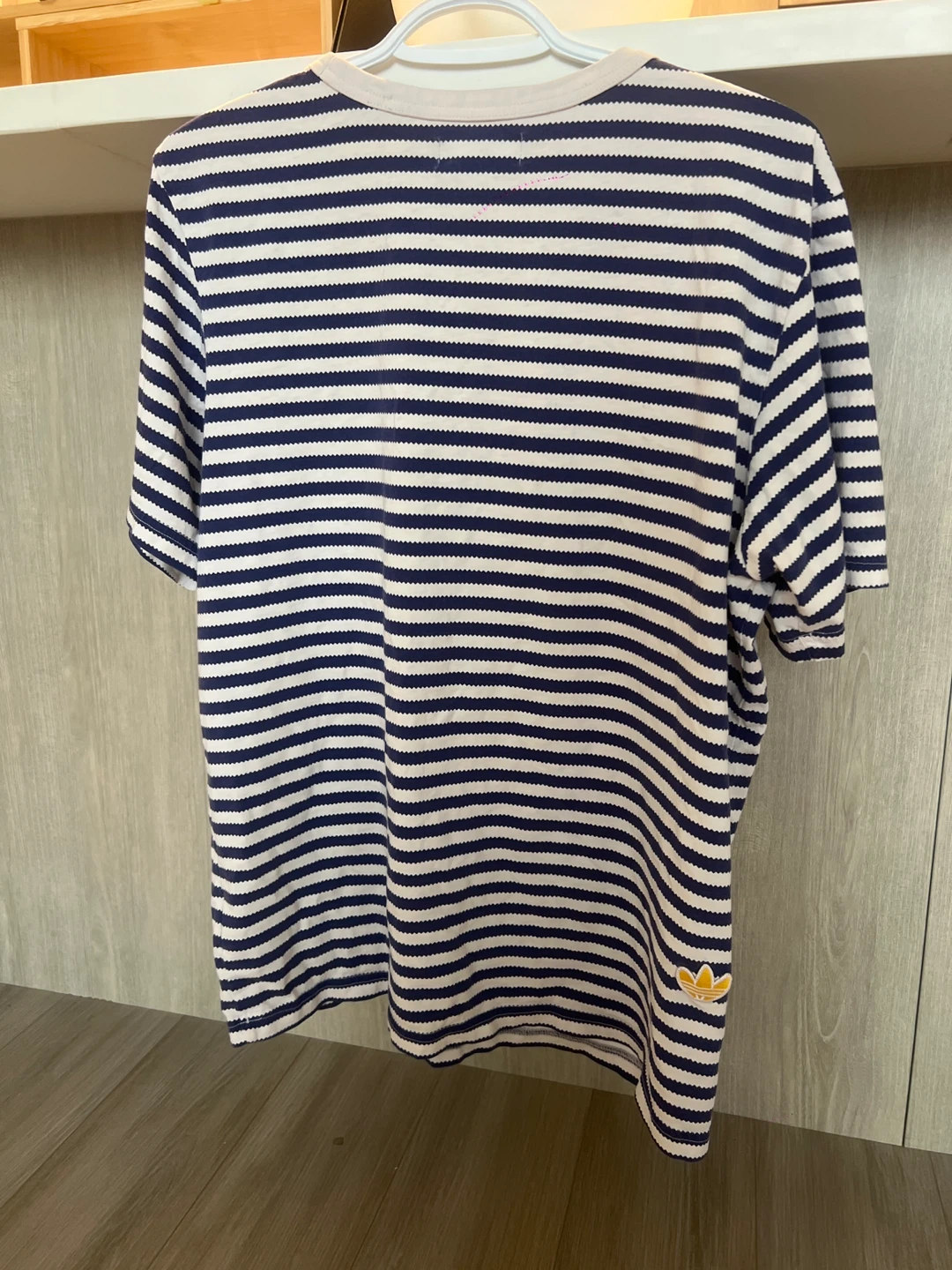 Adidas Striped T-Shirt - Blue/White - Size L - photo 3