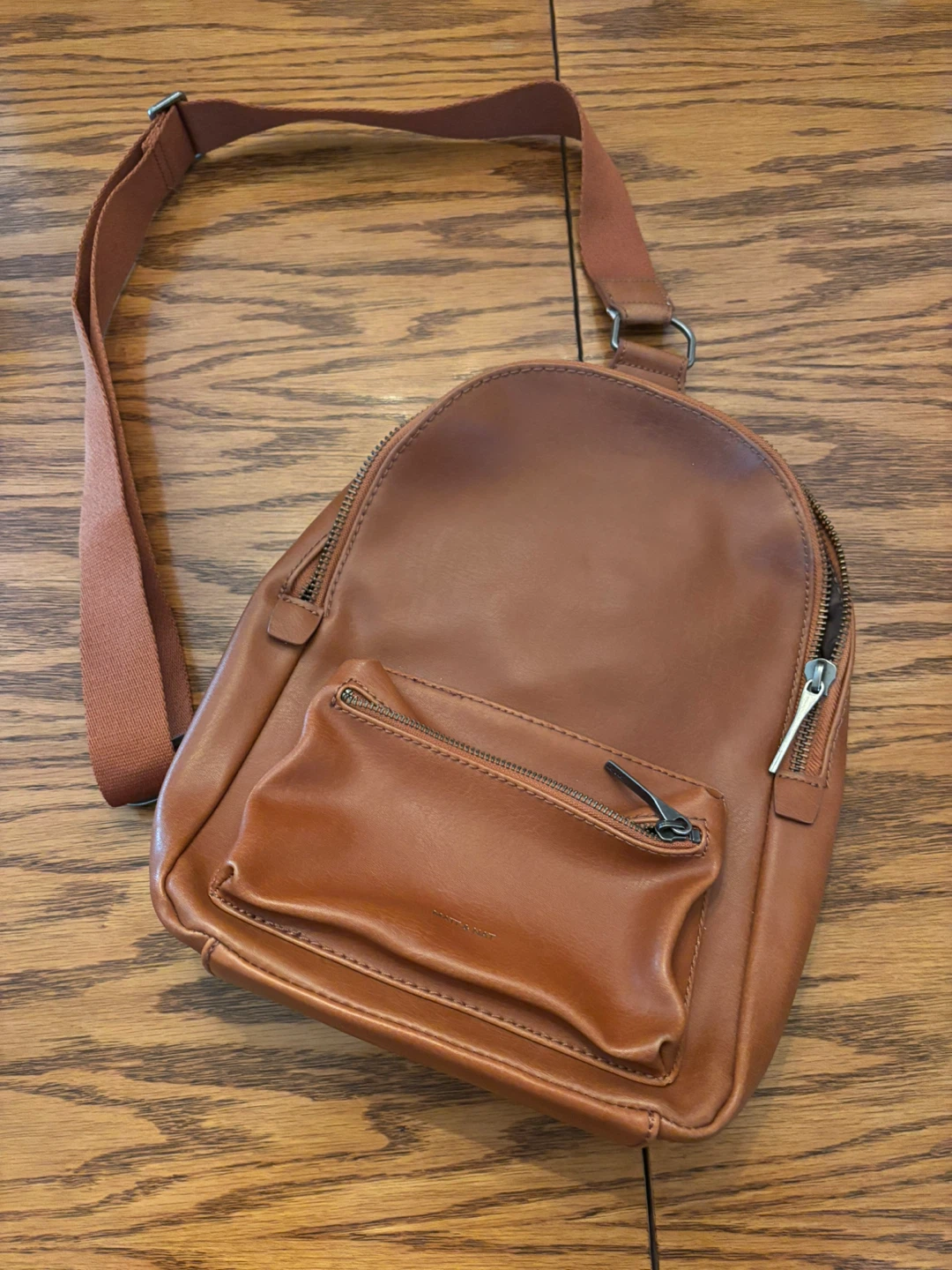 Matt & Nat Brown Faux Leather Backpack