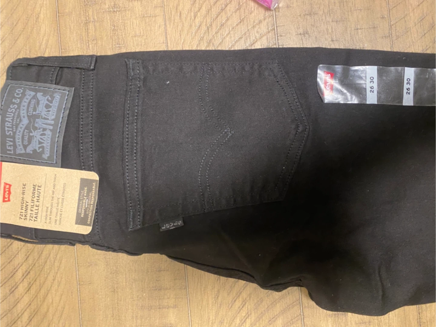 Levi's 721 High Rise Skinny Jeans Black Size 26x30 - photo 4
