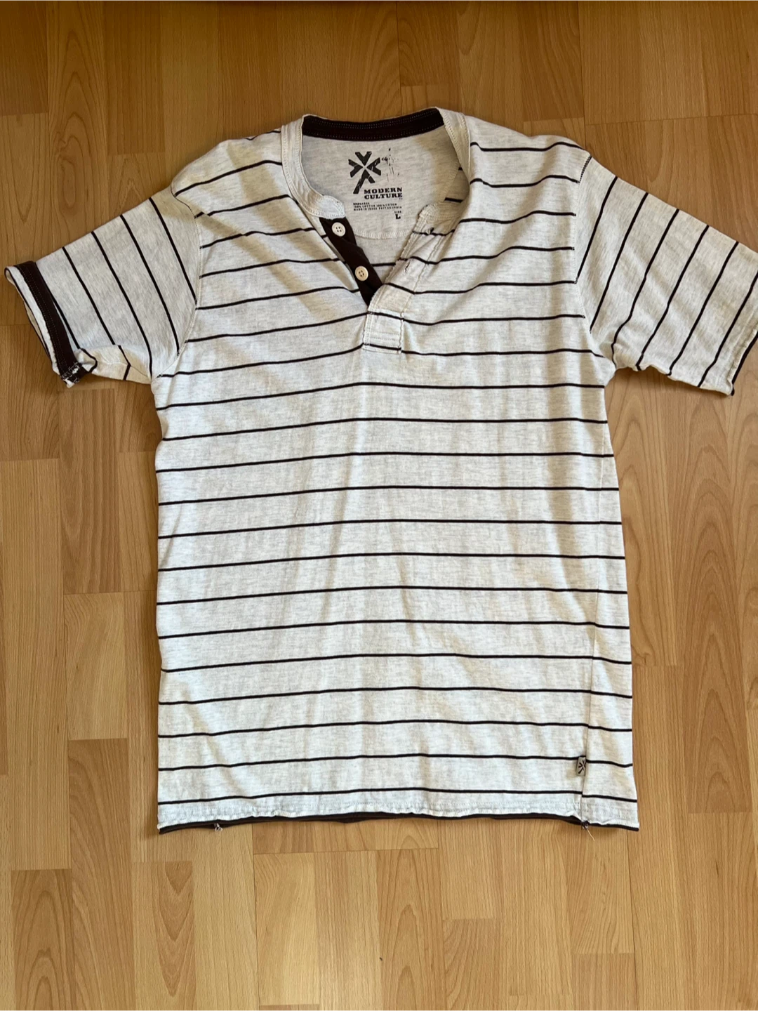 Modern Culture Striped Henley Shirt Size L - photo 2