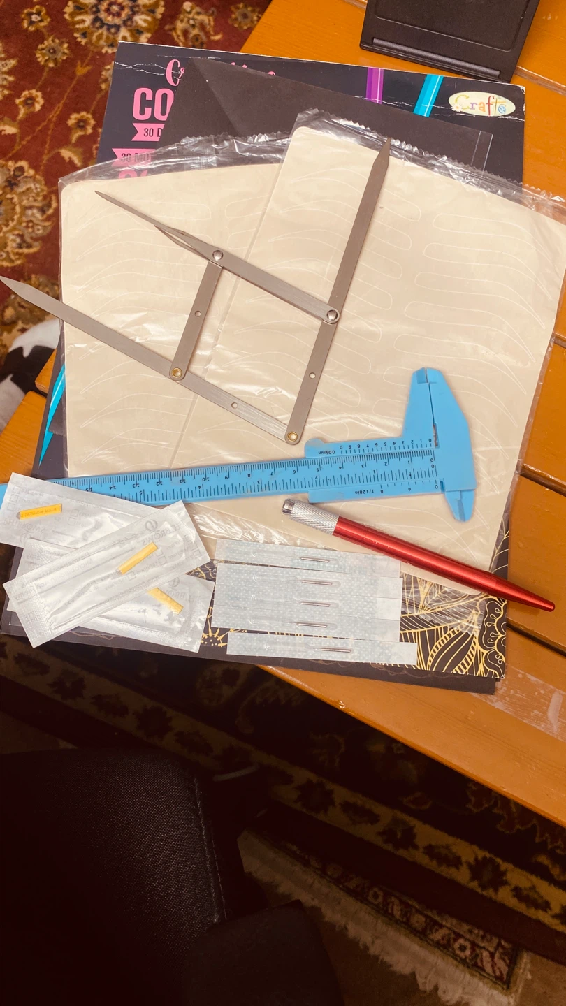 Microblading Tool Kit with Needles and Ruler