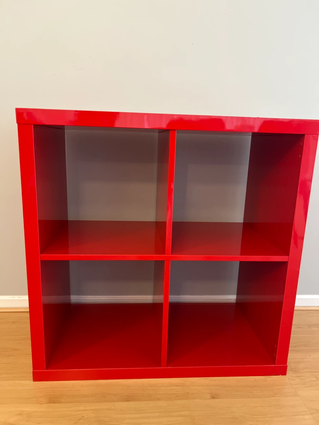 Red 4-Cube Storage Shelf