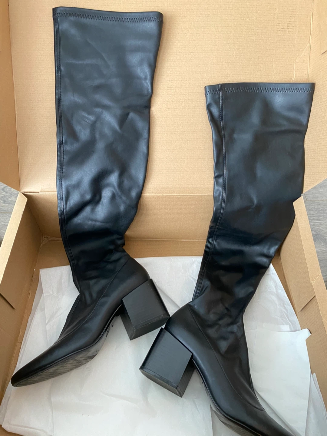 ZARA Black Knee-High Boots Size 38