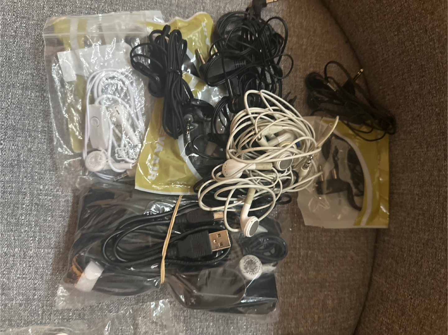 Assorted Earbuds and Cables