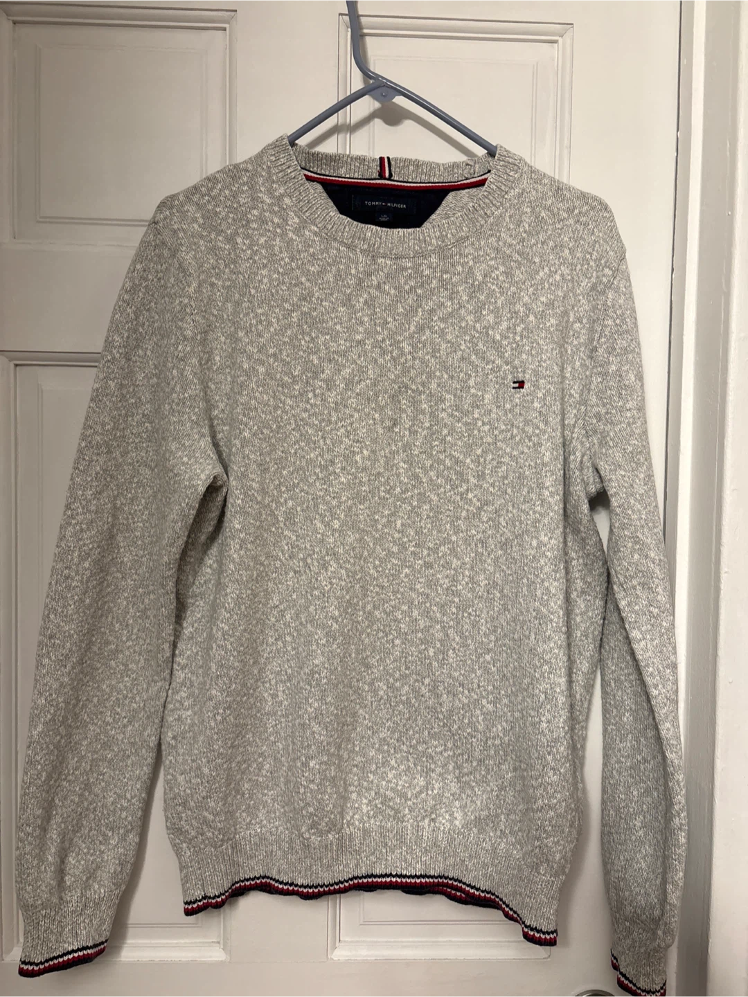 Tommy Hilfiger Men's Crewneck Sweater - Light Gray - Size L/G