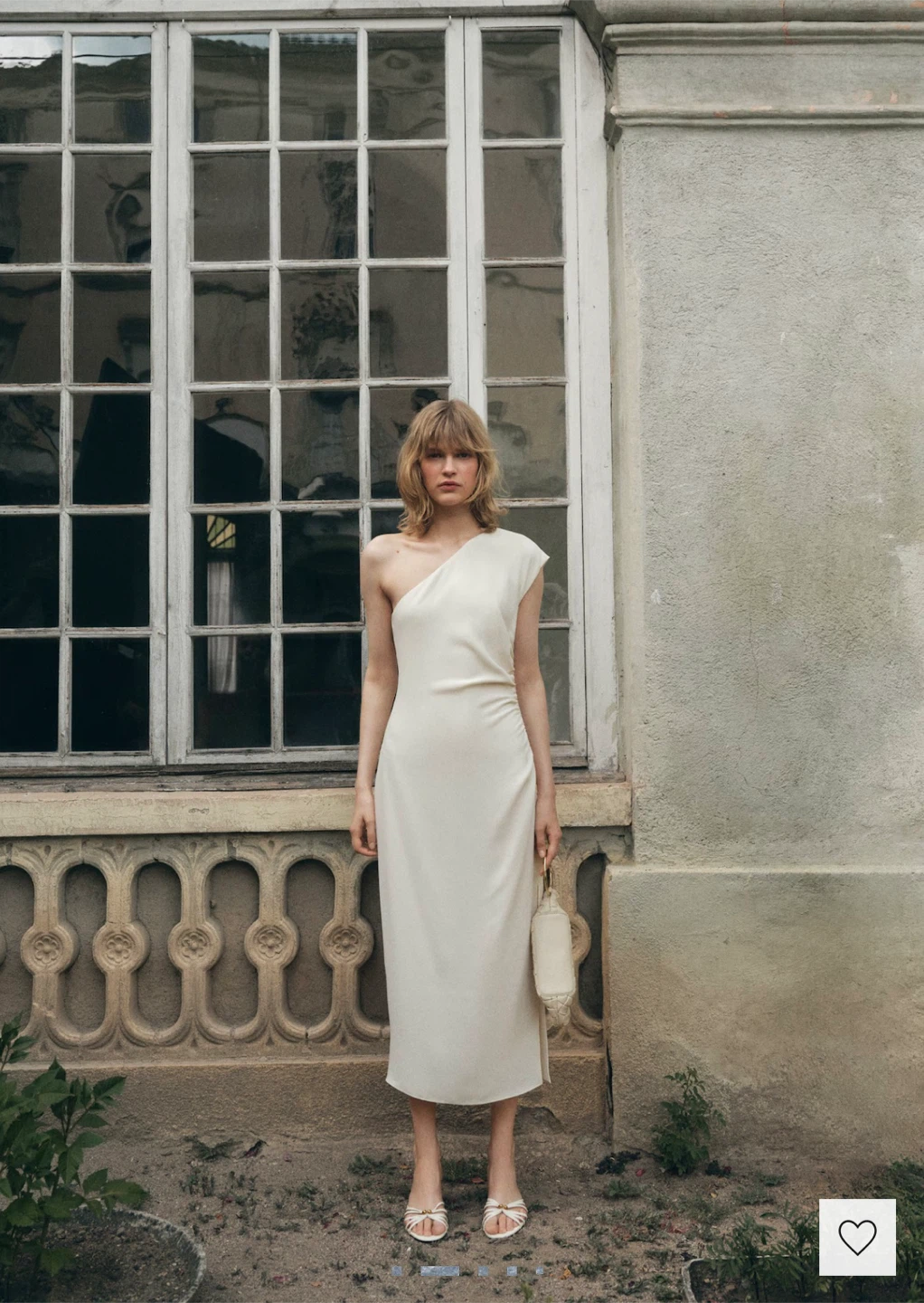 Mango One Shoulder ASYMMETRICAL PLEATED DRESS