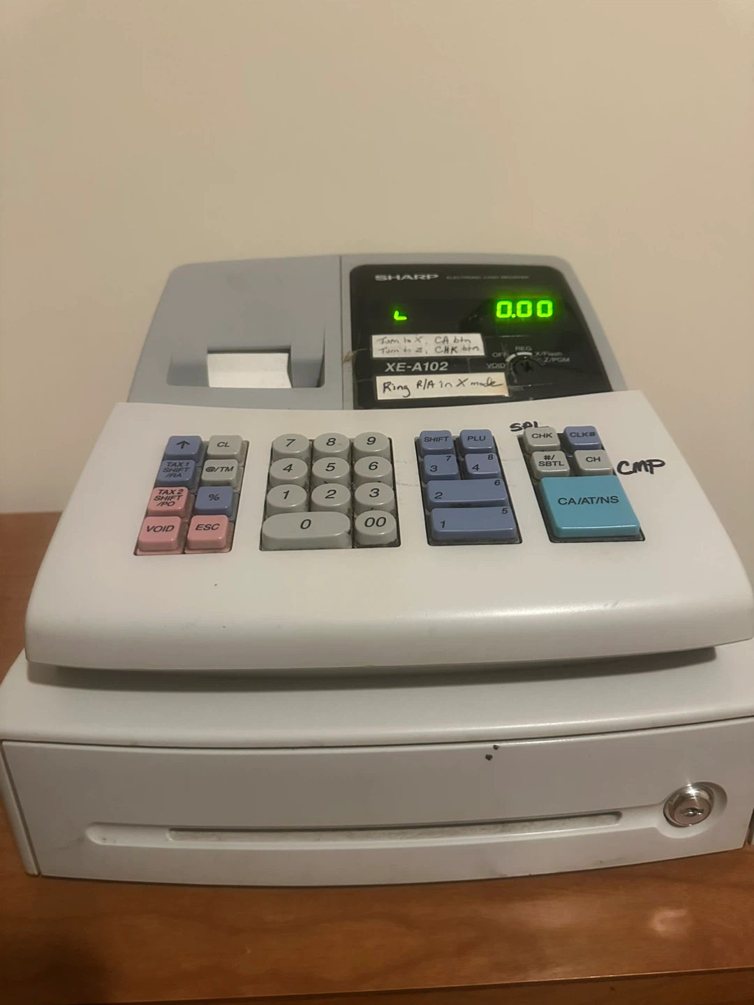 Vintage Sharp Electronic Cash Register XE-A102 + 10 rolls - photo 2