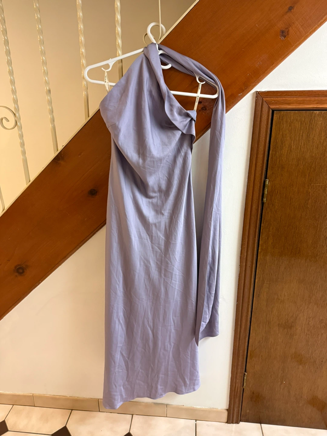 Lilac Halter Neck Maxi Dress with Bow Detail - photo 4