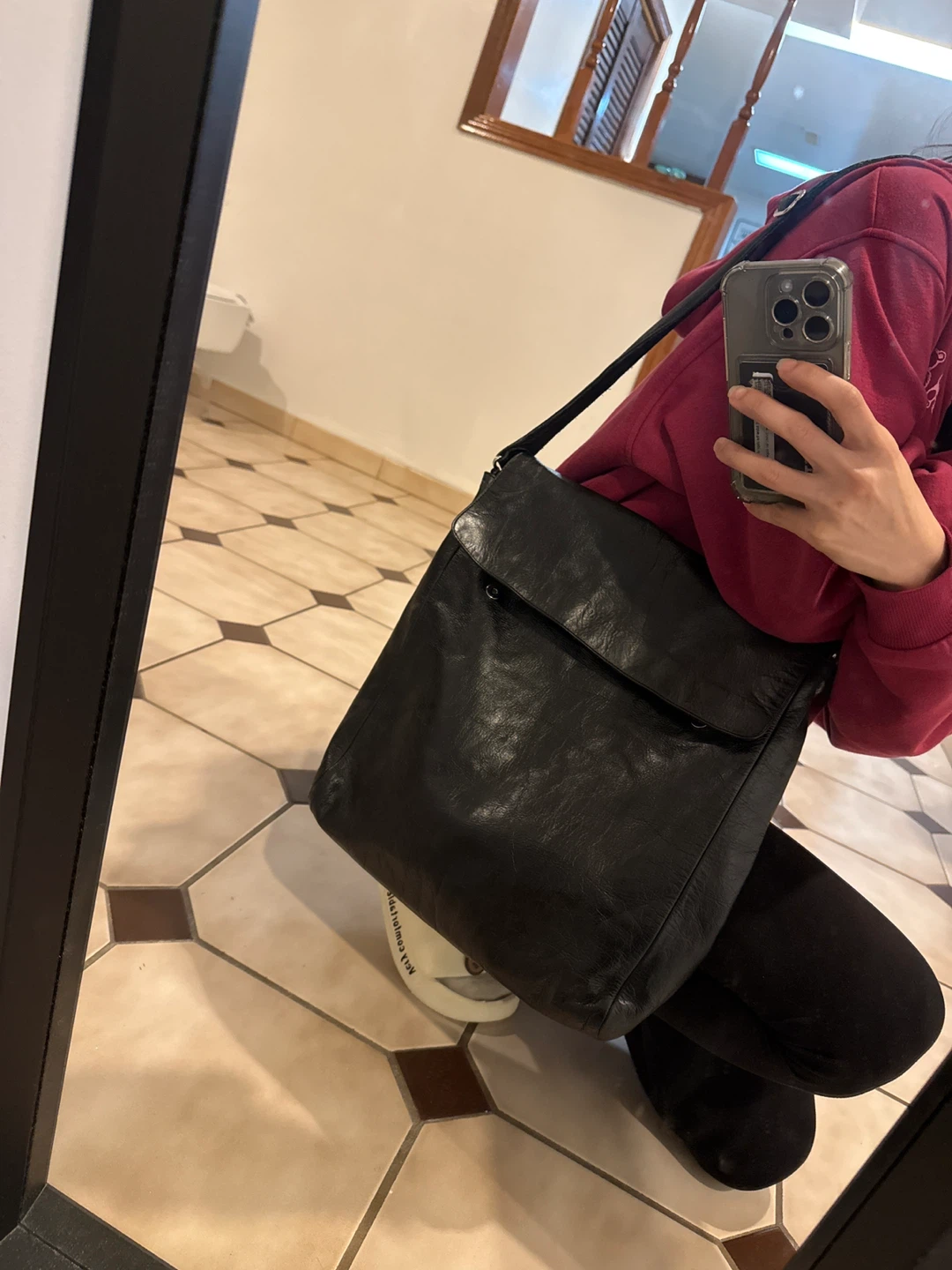 Black Leather Shoulder Bag - photo 4