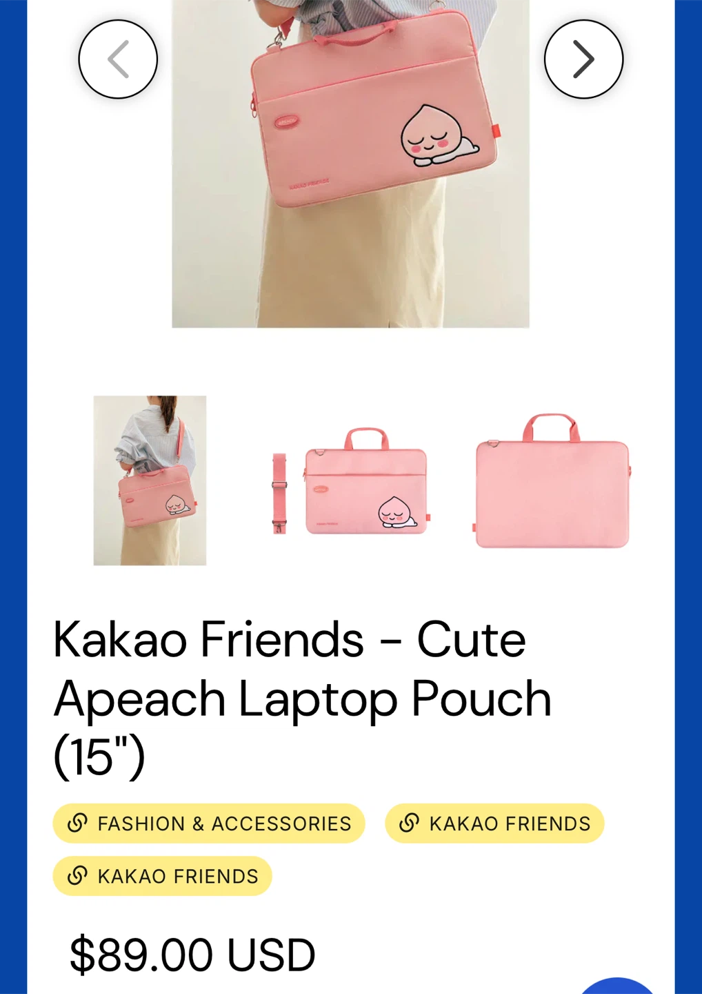 Kakao Friends Apeach Laptop Bag - photo 2