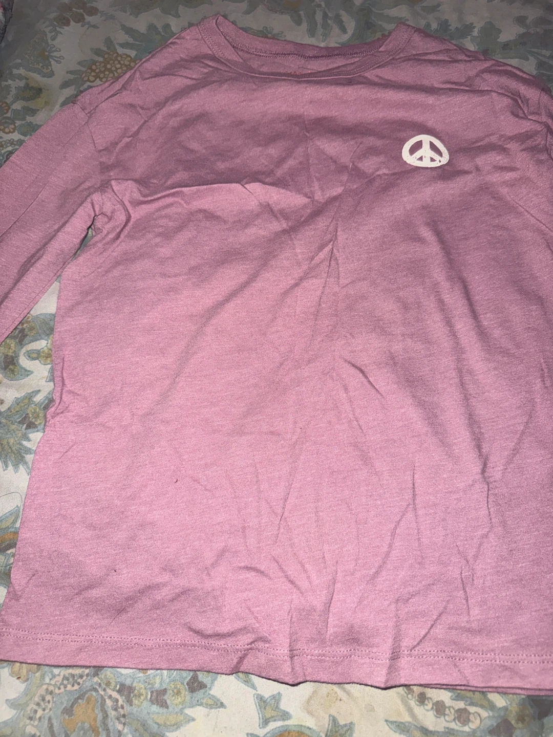 Cat & Jack lavender Long Sleeve Peace Sign T-Shirt