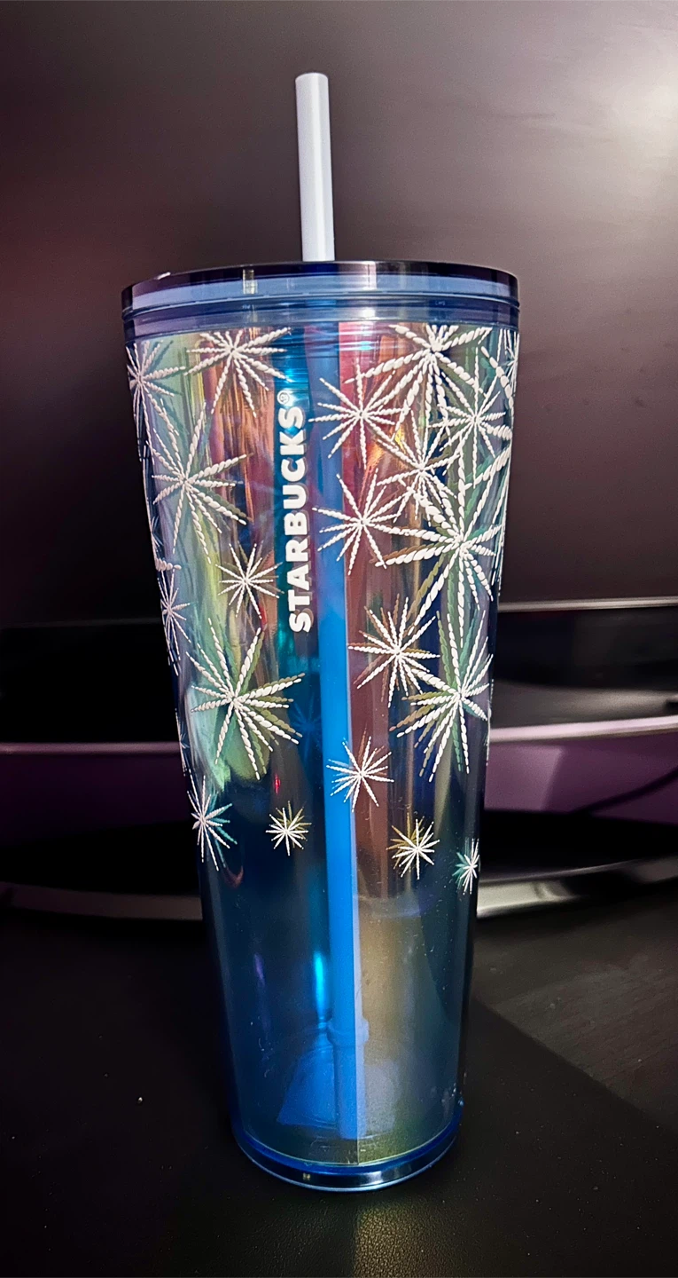New Starbucks 2023 Holiday Snowflake Iridescent Cold Cup Tumbler