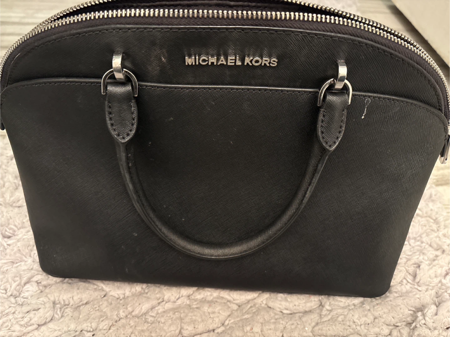 Michael Kors Black Leather Dome Satchel Handbag - photo 2