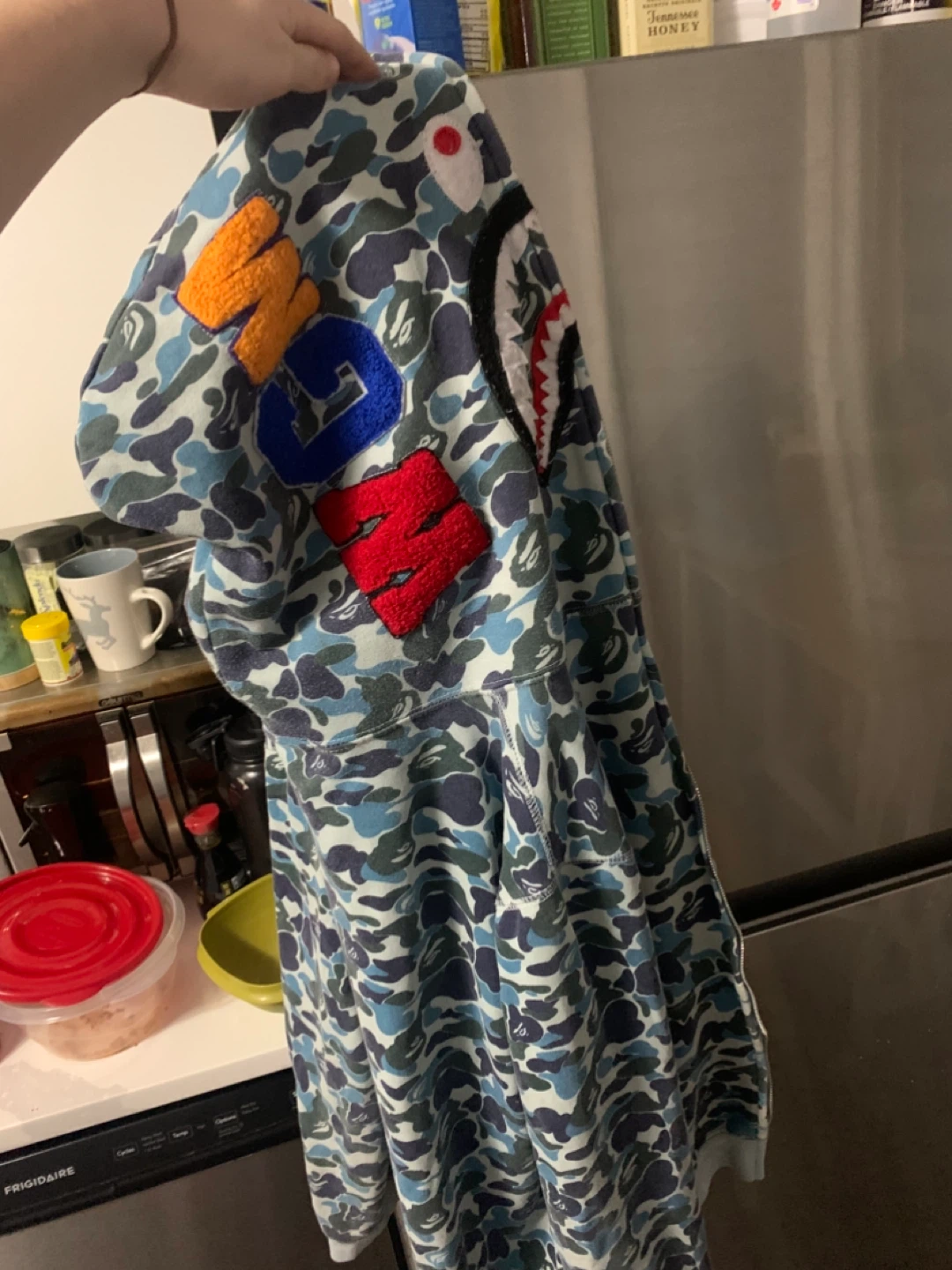 A Bathing Ape Shark Camo Full Zip Hoodie