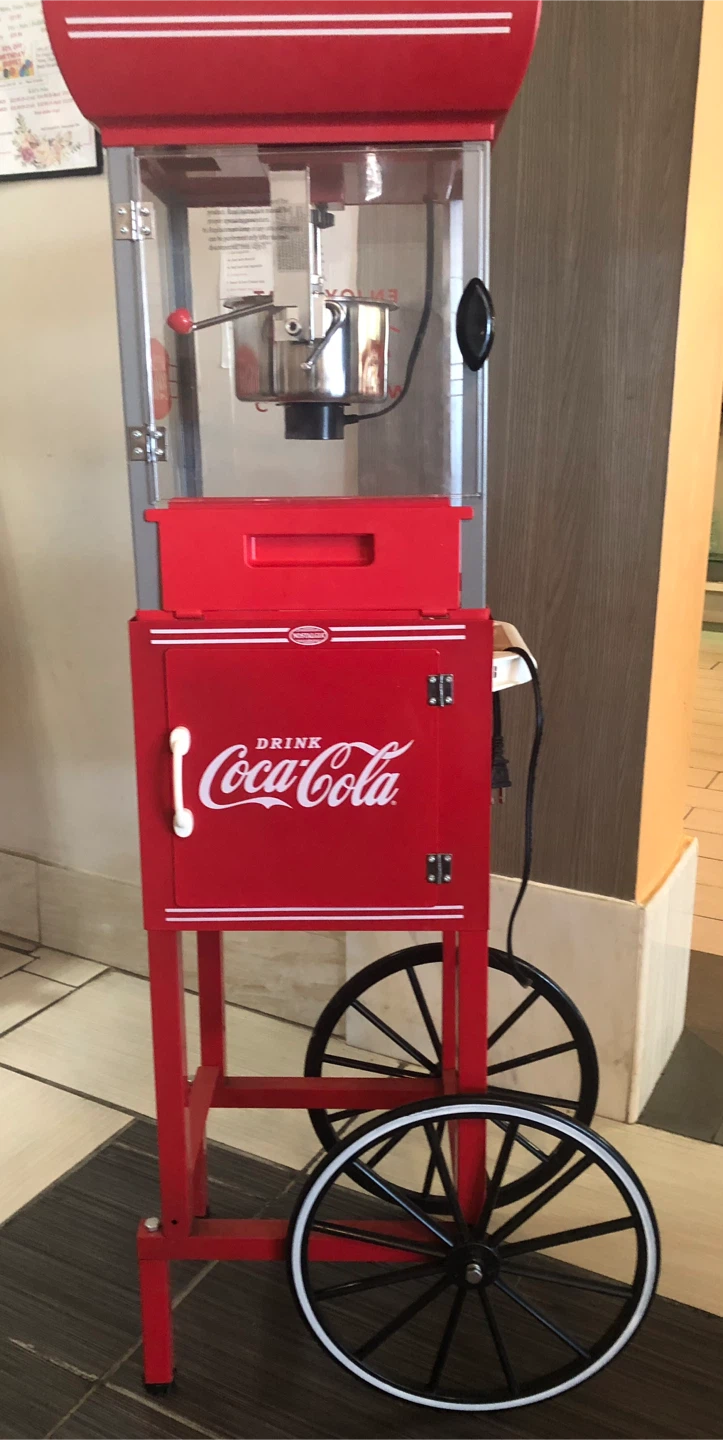 Coca-Cola Popcorn Machine with Cart