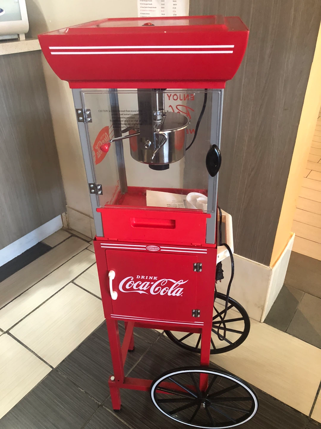 Coca-Cola Popcorn Machine with Cart - photo 2