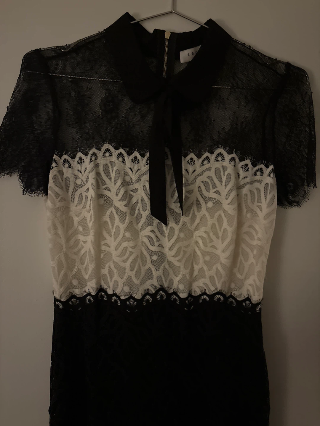 Sandro Paris Lace Dress Size 2 Black & White - photo 3