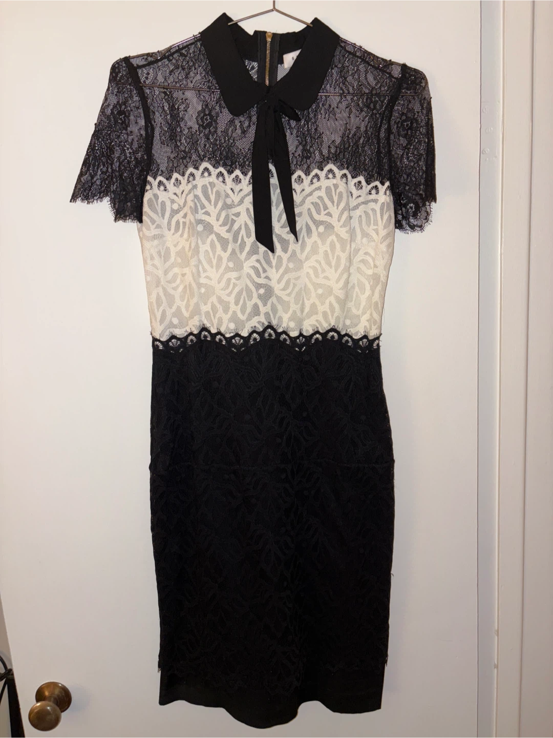Sandro Paris Lace Dress Size 2 Black & White