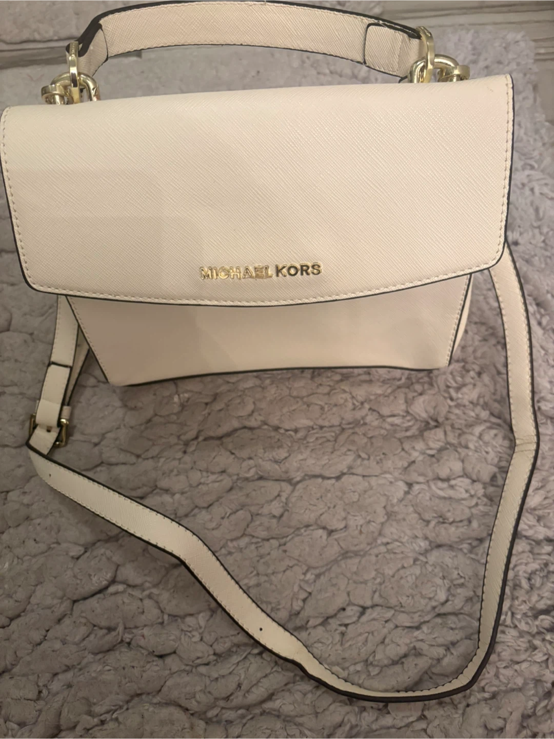 Michael Kors Cream Leather Handbag