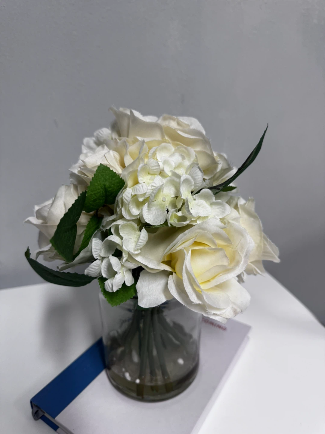 White Rose and Hydrangea Artificial Flower Arrangement - photo 2